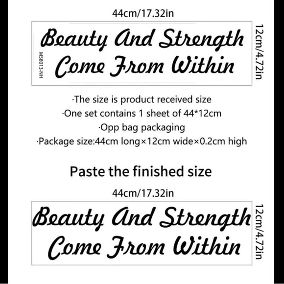 New Slogan Graphic Inspirational / Motivational Mirror Decal Sticker / Accent - Picture 6 of 8